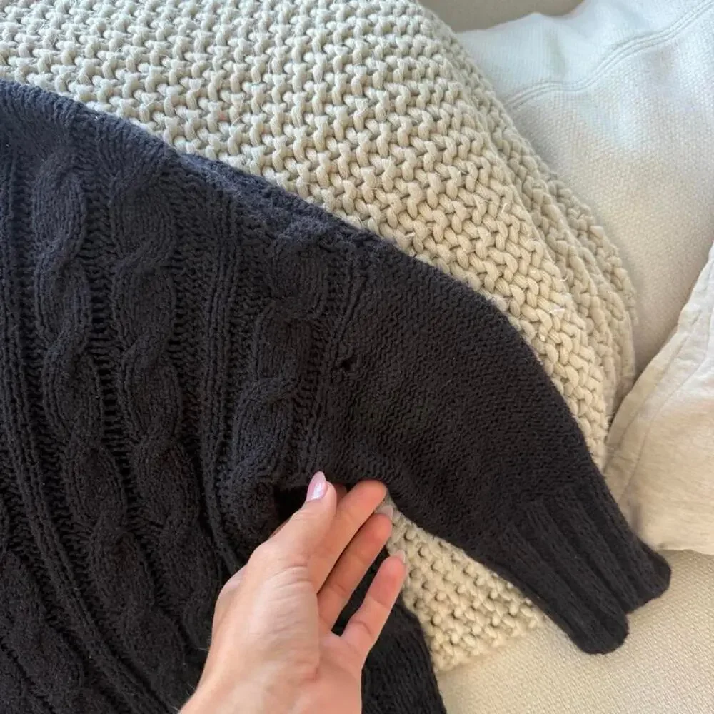 Black free people cable knit